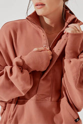 Ooey Gooey Half Zip Sweater - Canyon Clay POPFLEX®